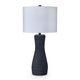 Aaya Table Lamp | Bottle Shape | Hardback Shade | White and Black 33"