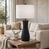 Aaya Table Lamp | Bottle Shape | Hardback Shade | White and Black 33"