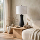 Aaya Table Lamp | Bottle Shape | Hardback Shade | White and Black 33"