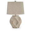 Eddy Table Lamp | Sculptural Curves | Glossy Cream Paper Composite 25"