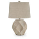 Eddy Table Lamp | Sculptural Curves | Glossy Cream Paper Composite 25"