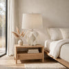 Eddy Table Lamp | Sculptural Curves | Glossy Cream Paper Composite 25"