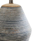 Lava Table Lamp | Vase Shape | Drum Shade | Blue and White Terracotta 29"
