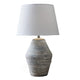 Lava Table Lamp | Vase Shape | Drum Shade | Blue and White Terracotta 29"