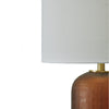 Arma Table Lamp | Carved Glass Body | Gold Base | Amber Brown | White 27"
