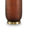 Arma Table Lamp | Carved Glass Body | Gold Base | Amber Brown | White 27"