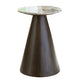 Nori Accent Table | Round Marble Top | Conical Wood Base | Brown 21"