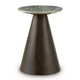 Nori Accent Table | Round Marble Top | Conical Wood Base | Brown 21"