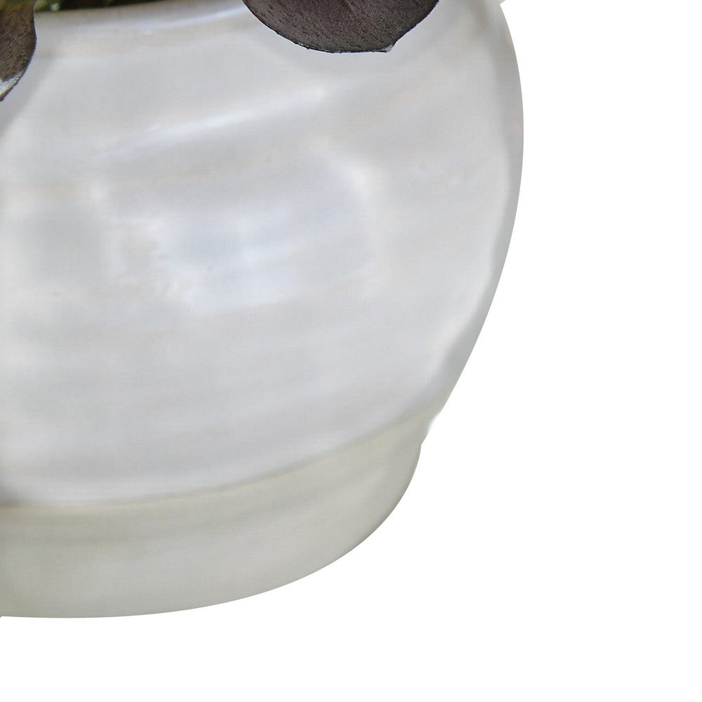 Nori Accent Table | Round Marble Top | Conical Wood Base | Brown 21"