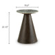 Nori Accent Table | Round Marble Top | Conical Wood Base | Brown 21"