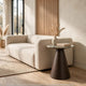 Nori Accent Table | Round Marble Top | Conical Wood Base | Brown 21"