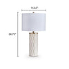 Fara Table Lamp | Cylindrical Base | Mosaic Pattern | White | Brass 29"