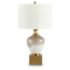 Tevi Table Lamp | Urn Shape | Block Base | Speckled  Brown and White 29"