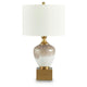 Tevi Table Lamp | Urn Shape | Block Base | Speckled  Brown and White 29"
