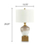 Tevi Table Lamp | Urn Shape | Block Base | Speckled  Brown and White 29"