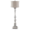 Mady Floor Lamp | Bell Shade | Turned Body | Antique White Polyresin 62"