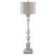 Mady Floor Lamp | Bell Shade | Turned Body | Antique White Polyresin 62"