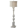 Mady Floor Lamp | Bell Shade | Turned Body | Antique White Polyresin 62"