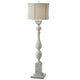 Mady Floor Lamp | Bell Shade | Turned Body | Antique White Polyresin 62"