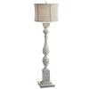 Mady Floor Lamp | Bell Shade | Turned Body | Antique White Polyresin 62"