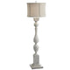 Mady Floor Lamp | Bell Shade | Turned Body | Antique White Polyresin 62"