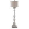 Mady Floor Lamp | Bell Shade | Turned Body | Antique White Polyresin 62"