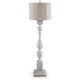 Mady Floor Lamp | Bell Shade | Turned Body | Antique White Polyresin 62"