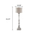 Mady Floor Lamp | Bell Shade | Turned Body | Antique White Polyresin 62"