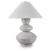 Boca Table Lamp | Triple Gourd Base | Distressed White Polyresin 30"
