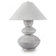 Boca Table Lamp | Triple Gourd Base | Distressed White Polyresin 30"