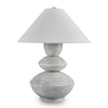 Boca Table Lamp | Triple Gourd Base | Distressed White Polyresin 30"