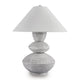 Boca Table Lamp | Triple Gourd Base | Distressed White Polyresin 30"