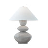 Boca Table Lamp | Triple Gourd Base | Distressed White Polyresin 30"