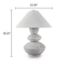 Boca Table Lamp | Triple Gourd Base | Distressed White Polyresin 30"