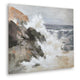 Thuna Wall Art | Hand Painted Stormy Seascape | Wrapped Canvas | Tan 40x50