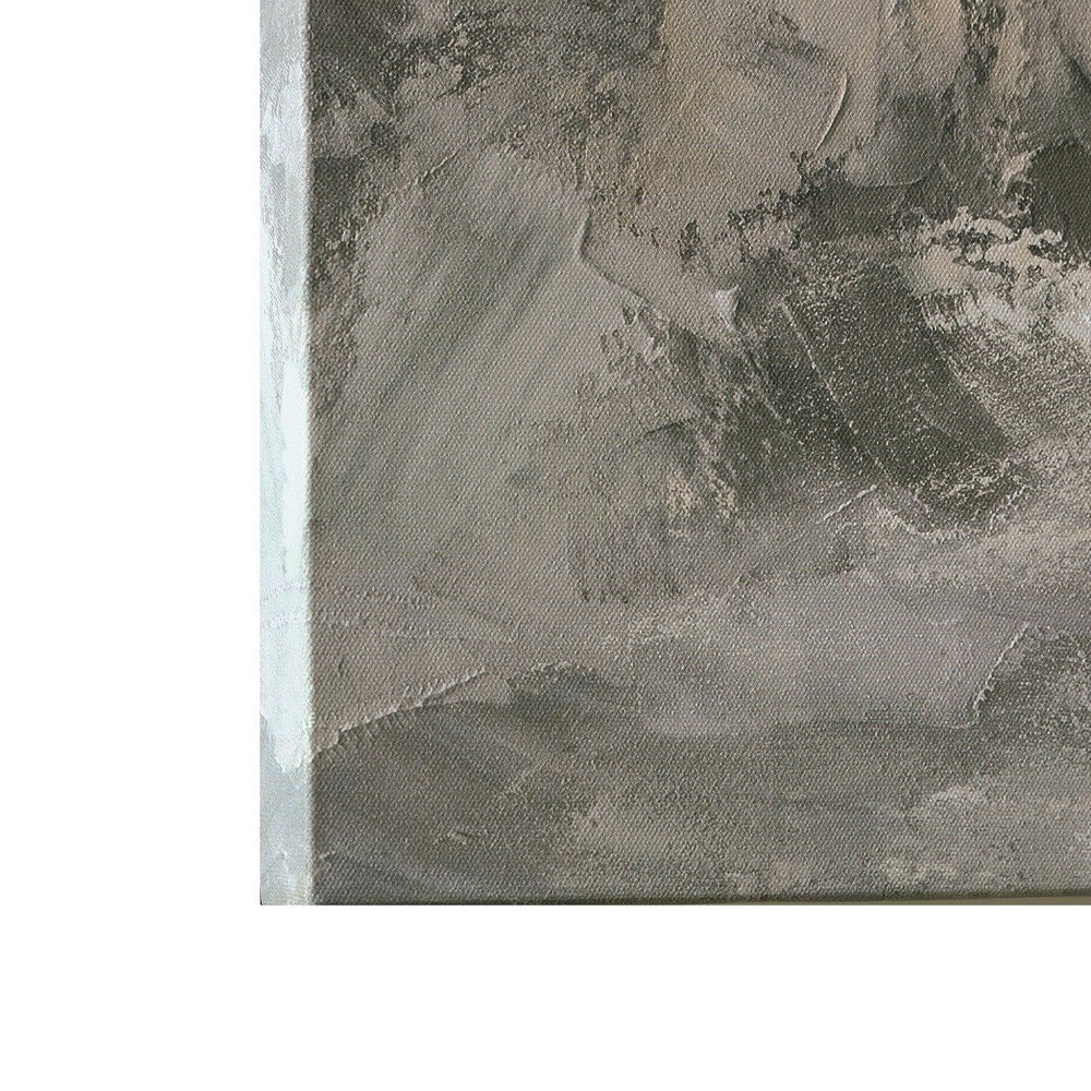 Thuna Wall Art | Hand Painted Stormy Seascape | Wrapped Canvas | Tan 40x50