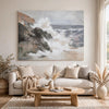 Thuna Wall Art | Hand Painted Stormy Seascape | Wrapped Canvas | Tan 40x50