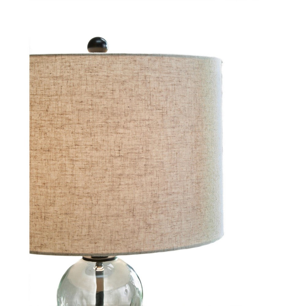 Airo Table Lamp Set of 2 | Stacked Glass Spheres | Brown Shade | Black Metal