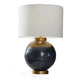 Kara Table Lamp | Round Body | White Shade | Gold Blue Ombre Metal 27"