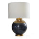 Kara Table Lamp | Round Body | White Shade | Gold Blue Ombre Metal 27"
