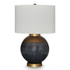 Kara Table Lamp | Round Body | White Shade | Gold Blue Ombre Metal 27"