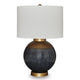 Kara Table Lamp | Round Body | White Shade | Gold Blue Ombre Metal 27"