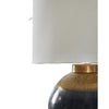 Kara Table Lamp | Round Body | White Shade | Gold Blue Ombre Metal 27"