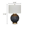 Kara Table Lamp | Round Body | White Shade | Gold Blue Ombre Metal 27"