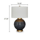 Kara Table Lamp | Round Body | White Shade | Gold Blue Ombre Metal 27"