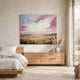 Roly Wall Art | Hand Painted Floral Landscape |  Pink and Blue Canvas 40x50