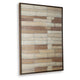 Moyre Wall Art | Hand Painted Abstract Grid Design | Brown and White 36x48