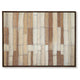 Moyre Wall Art | Hand Painted Abstract Grid Design | Brown and White 36x48