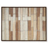 Moyre Wall Art | Hand Painted Abstract Grid Design | Brown and White 36x48