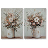 Faiz Wall Art Set of 2 | Pitcher w Flowers | Embellished Gold Foil | Gray 24x35